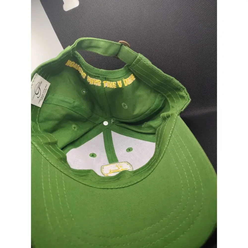 John Deere LP69229 Baseball Cap Green/Yellow Adjustable Strap One Size NWT